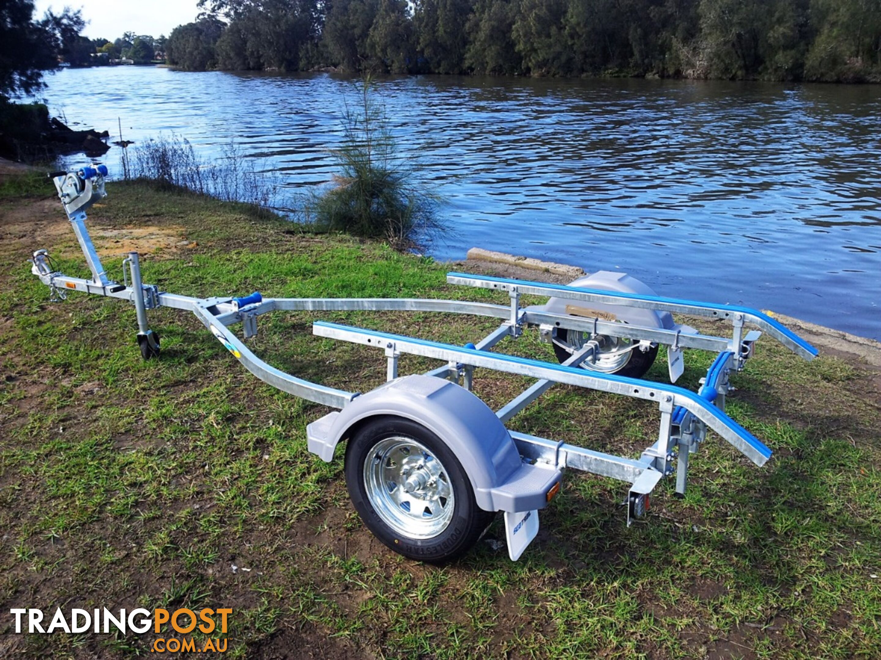 GAL BOAT TRAILER TO SUIT UP TO 5.0 mt ALUMINIUM HULL TARE 220 kg ATM 749 kg