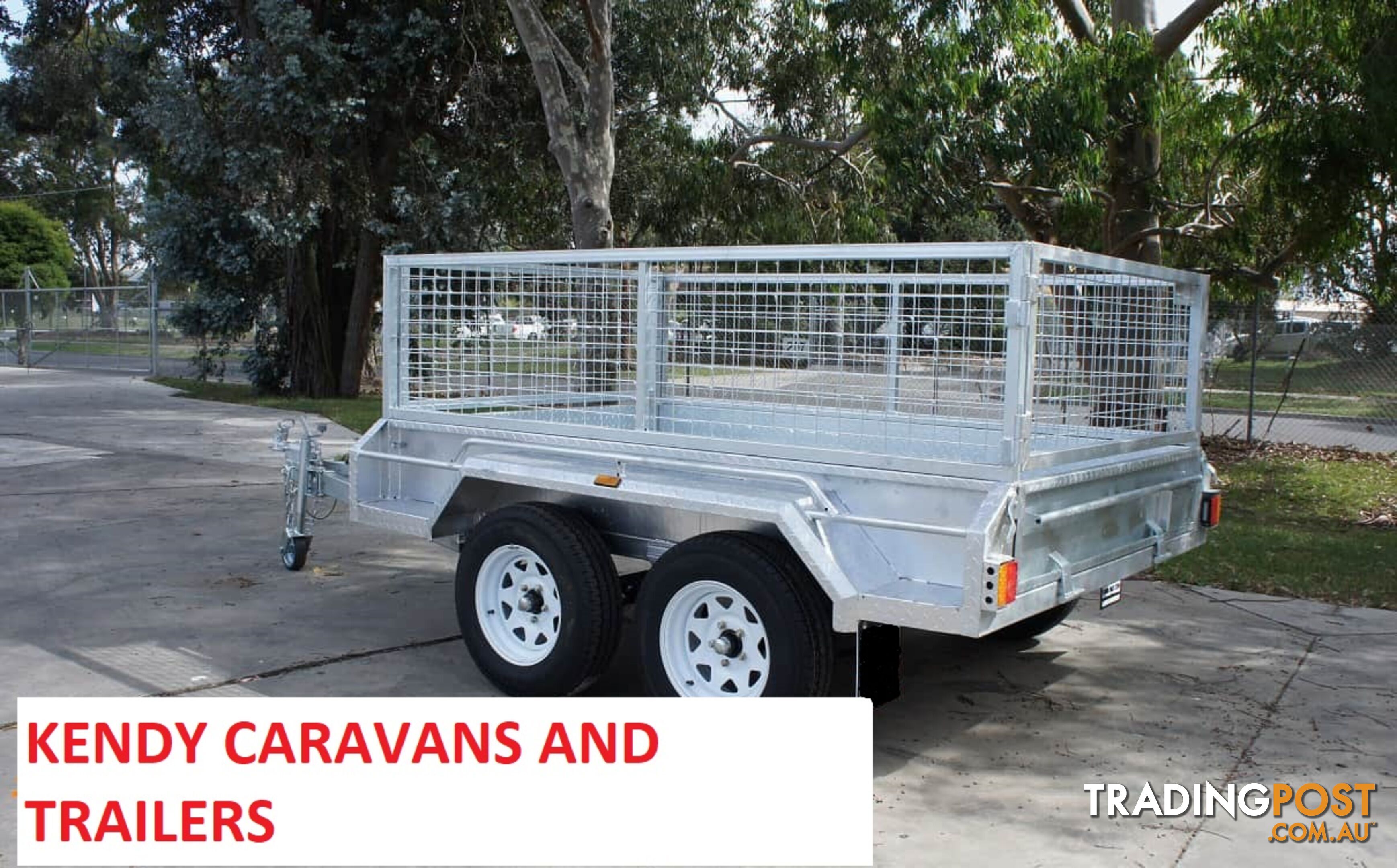 New Heavy Duty 8 x 5 Tandem Axle Braked with Cage galvanised box trailer 