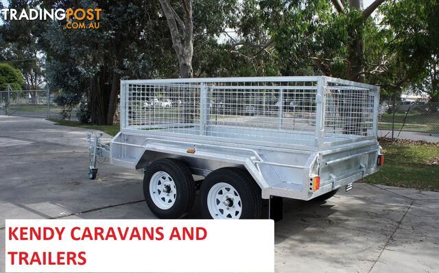 New Heavy Duty 8 x 5 Tandem Axle Braked with Cage galvanised box trailer 