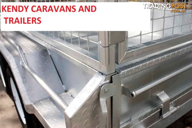 New Heavy Duty 8 x 5 Tandem Axle Braked with Cage galvanised box trailer 