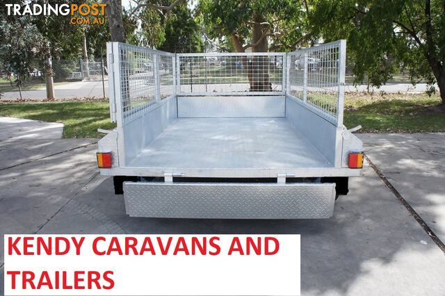 New Heavy Duty 8 x 5 Tandem Axle Braked with Cage galvanised box trailer 