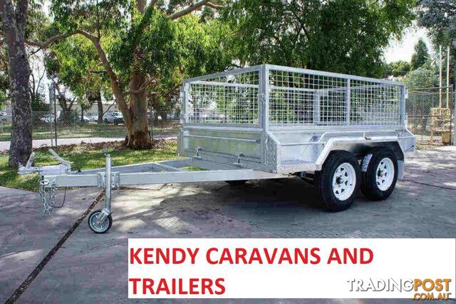 New Heavy Duty 8 x 5 Tandem Axle Braked with Cage galvanised box trailer 