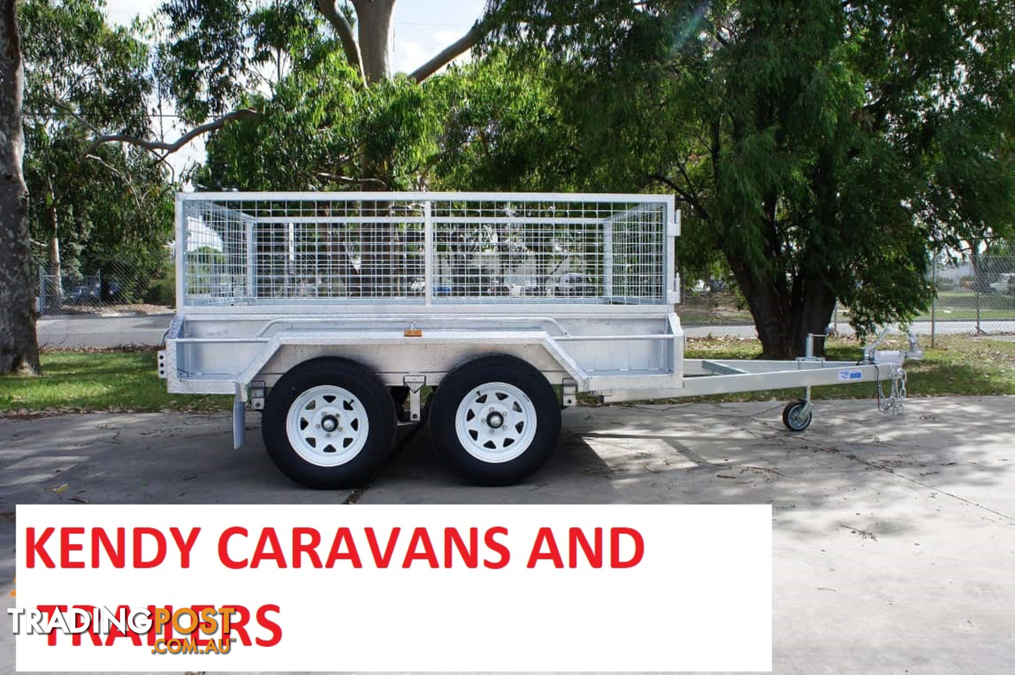 New Heavy Duty 8 x 5 Tandem Axle Braked with Cage galvanised box trailer 