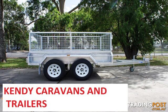 New Heavy Duty 8 x 5 Tandem Axle Braked with Cage galvanised box trailer 