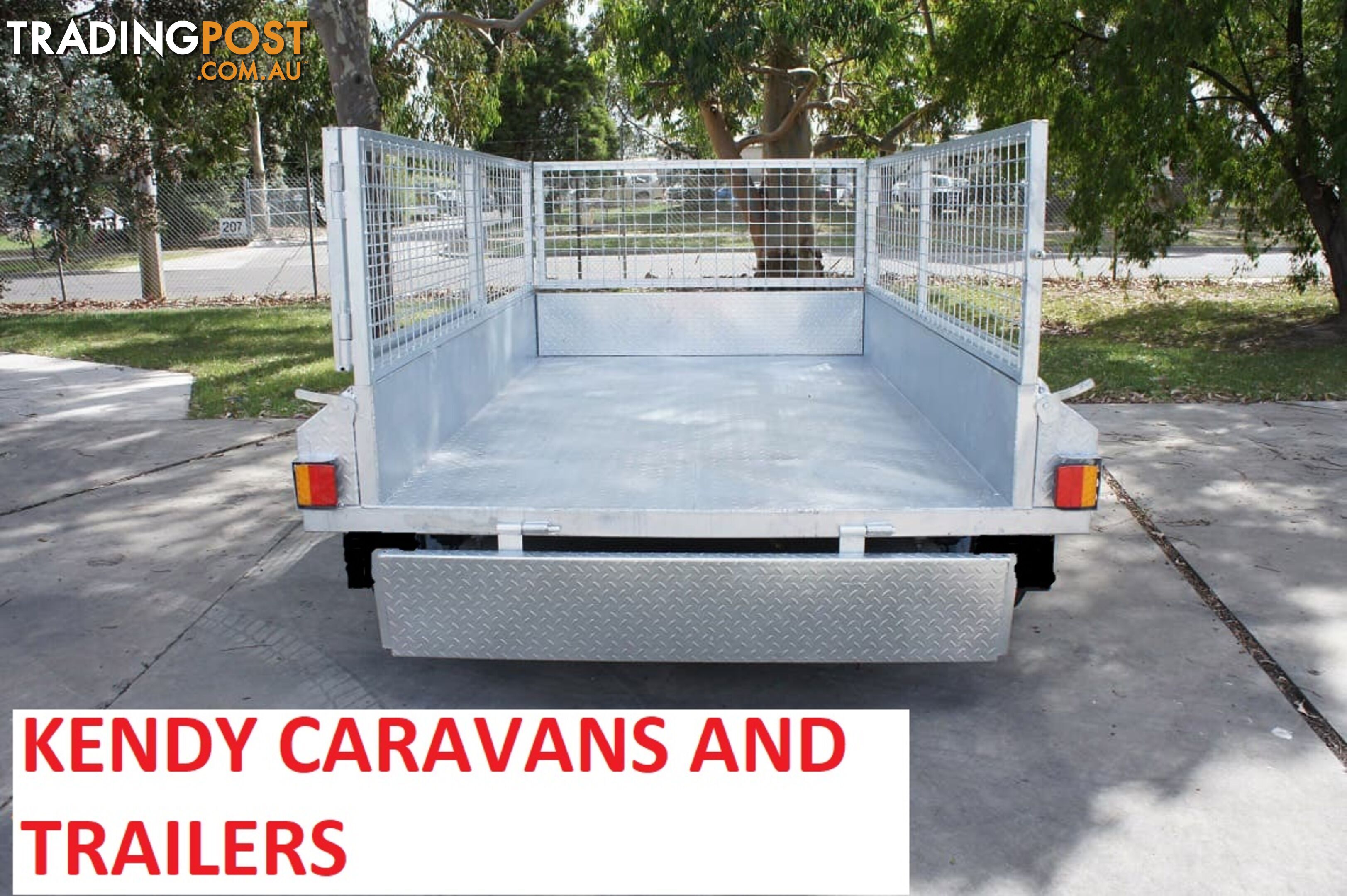 9 x 5 tandem axle (braked) hot dipped galvanised H/duty box trailer with 600 mm cage