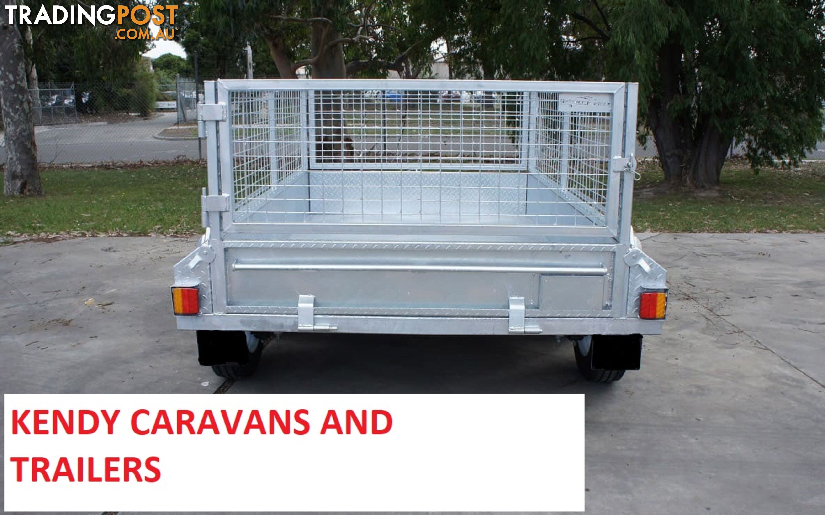 9 x 5 tandem axle (braked) hot dipped galvanised H/duty box trailer with 600 mm cage