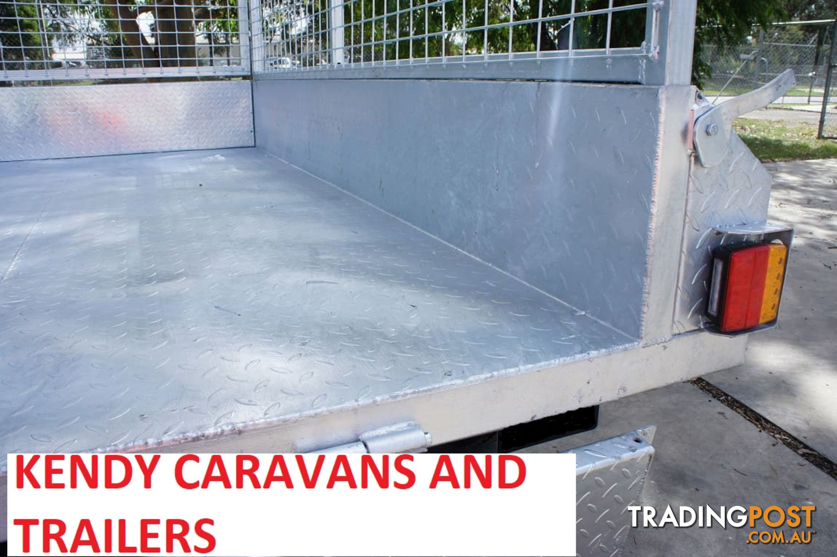 9 x 5 tandem axle (braked) hot dipped galvanised H/duty box trailer with 600 mm cage