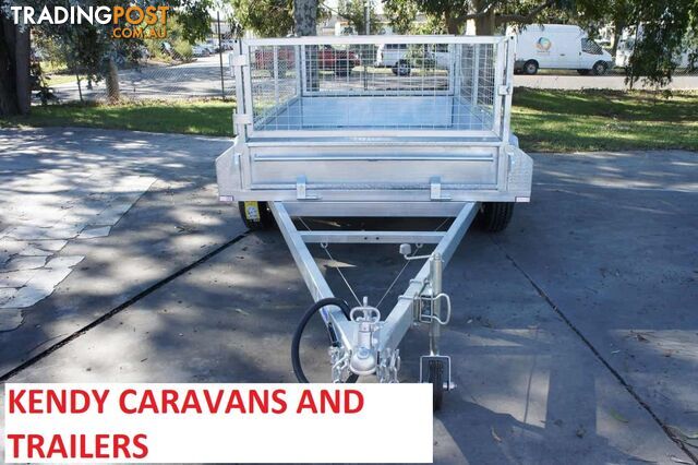 10 x 5 tandem axle (braked 3200kg) hot dipped galvanised H/duty box trailer with 600 mm cage