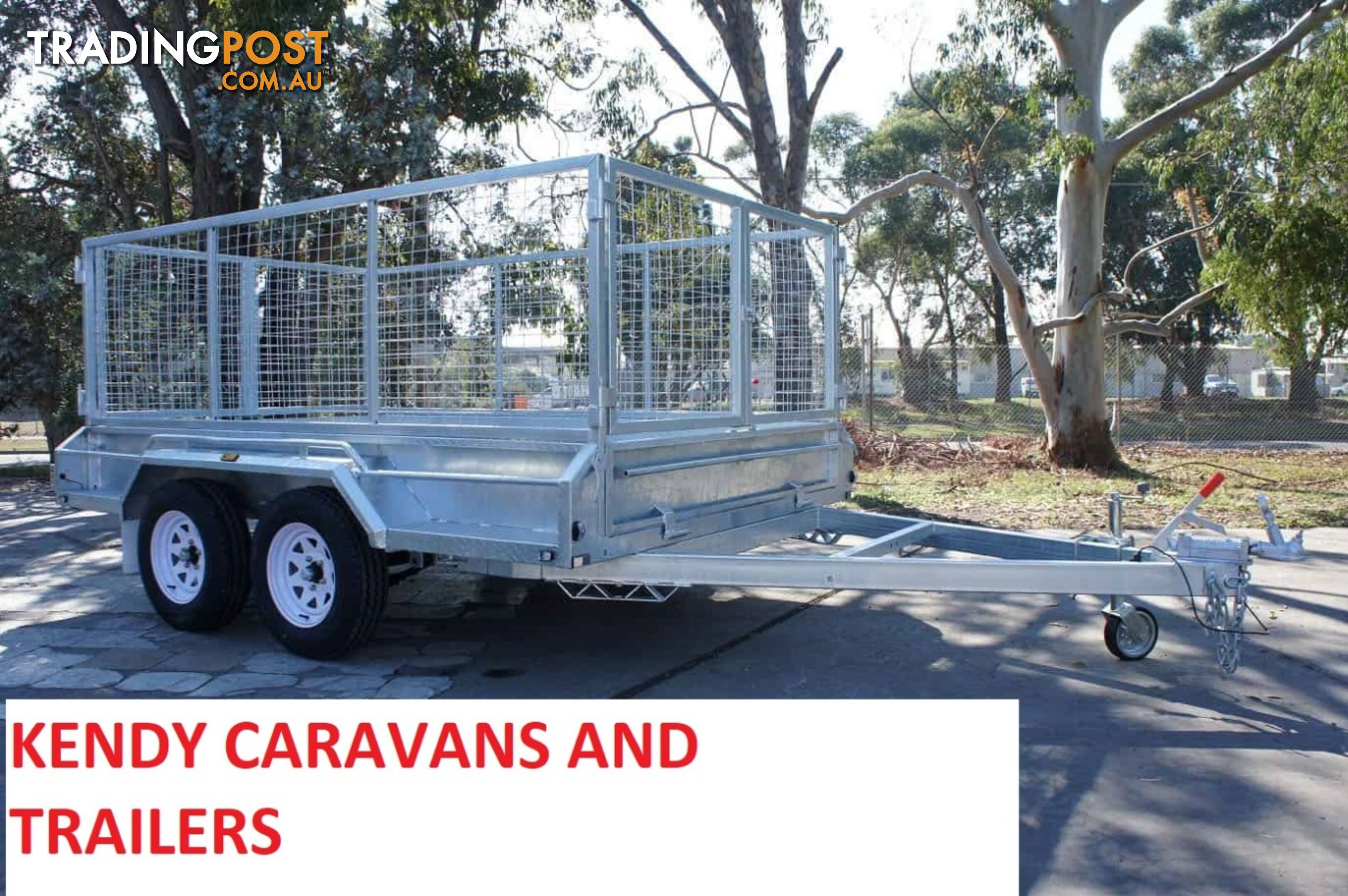 10 x 6 tandem axle (braked) hot dipped galvanised H/duty box trailer with 900 mm cage