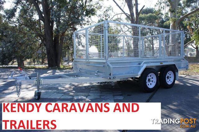 10 x 6 tandem axle (braked) hot dipped galvanised H/duty box trailer with 900 mm cage