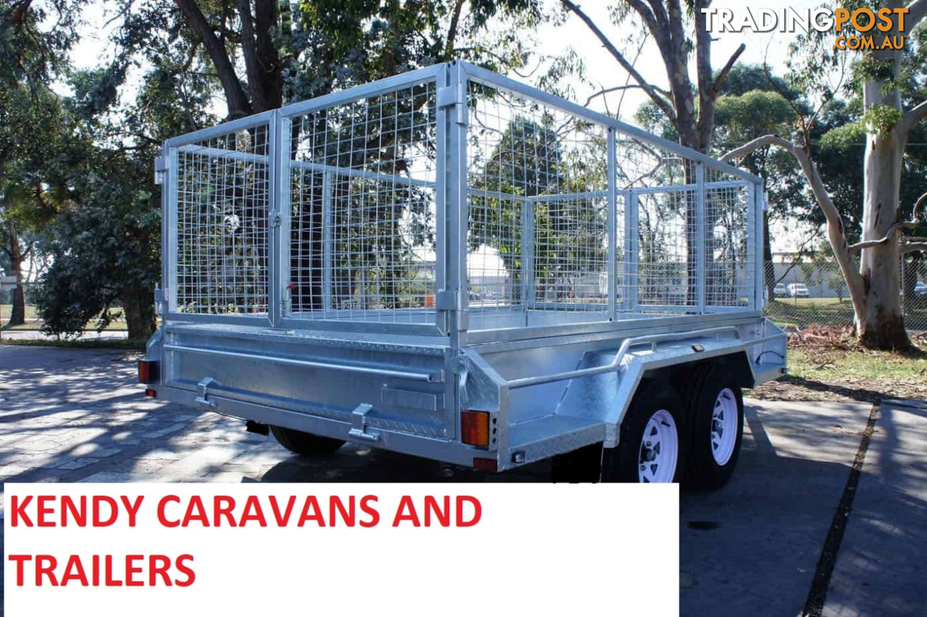 10 x 6 tandem axle (braked) hot dipped galvanised H/duty box trailer with 900 mm cage