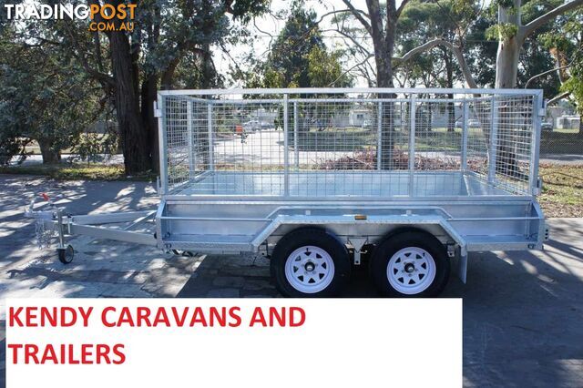 10 x 6 tandem axle (braked) hot dipped galvanised H/duty box trailer with 900 mm cage