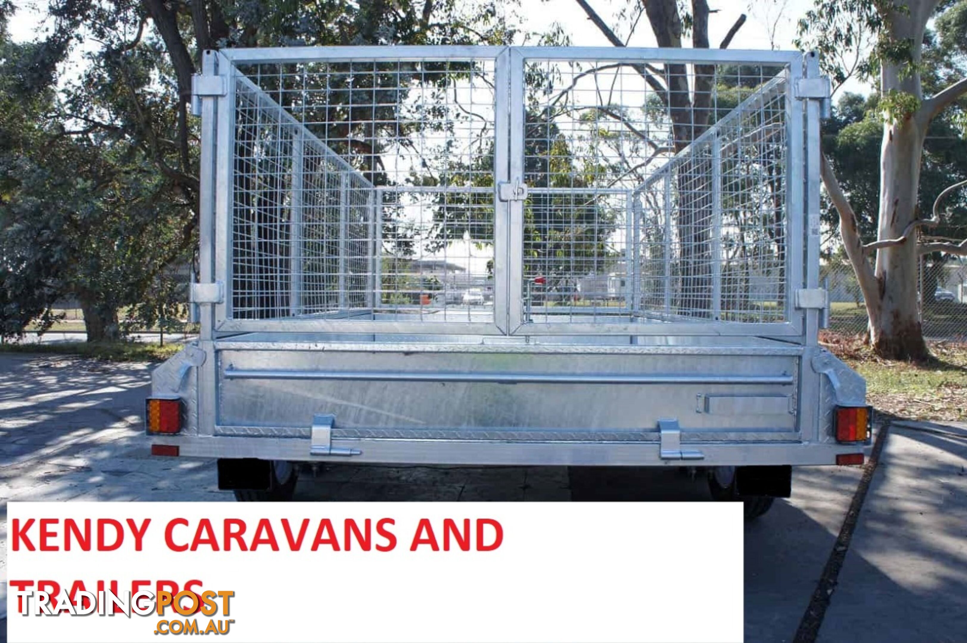 10 x 6 tandem axle (braked) hot dipped galvanised H/duty box trailer with 900 mm cage