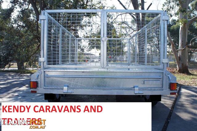 10 x 6 tandem axle (braked) hot dipped galvanised H/duty box trailer with 900 mm cage