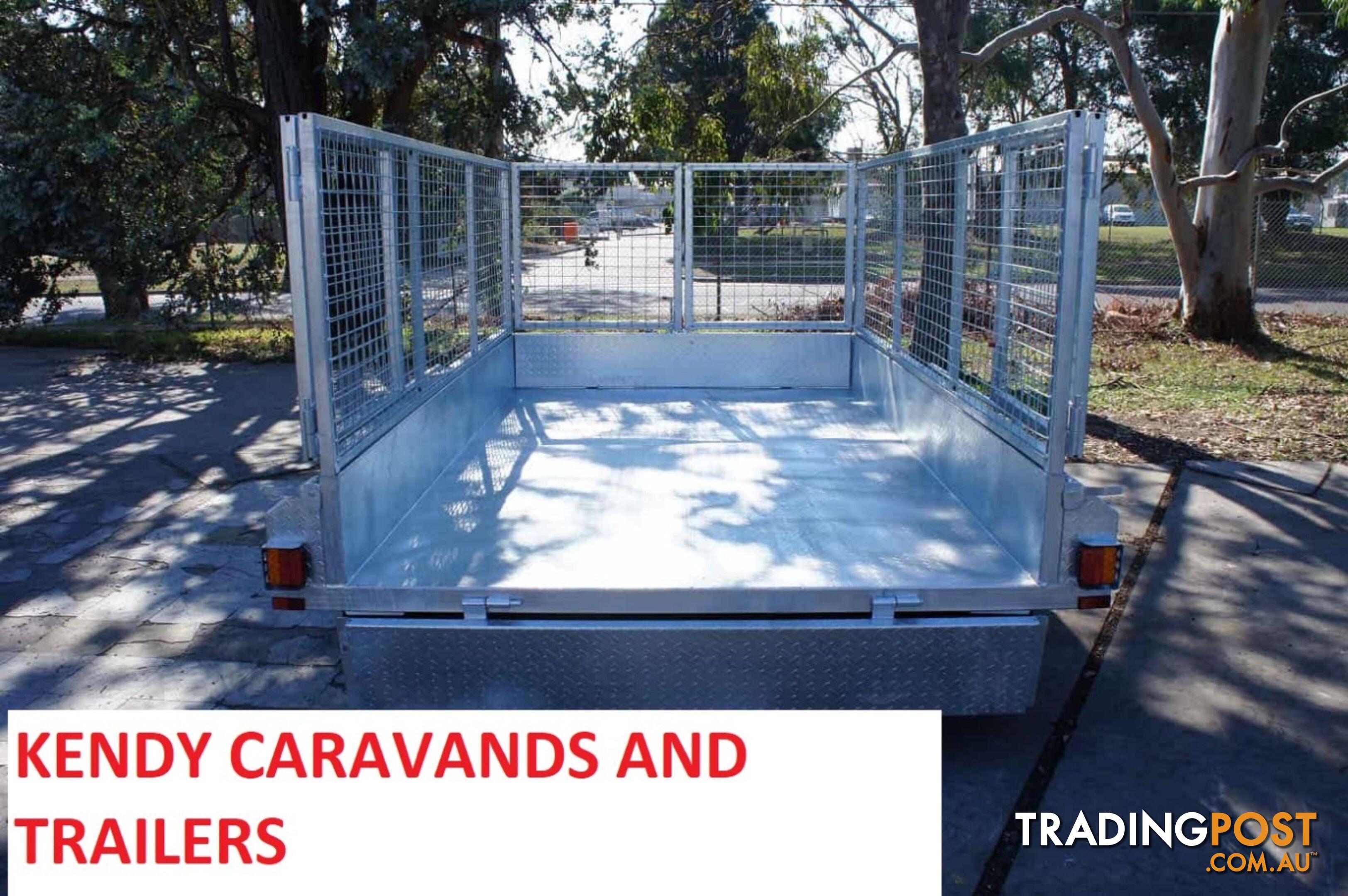 10 x 6 tandem axle (braked) hot dipped galvanised H/duty box trailer with 900 mm cage