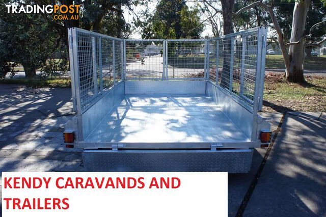 10 x 6 tandem axle (braked) hot dipped galvanised H/duty box trailer with 900 mm cage