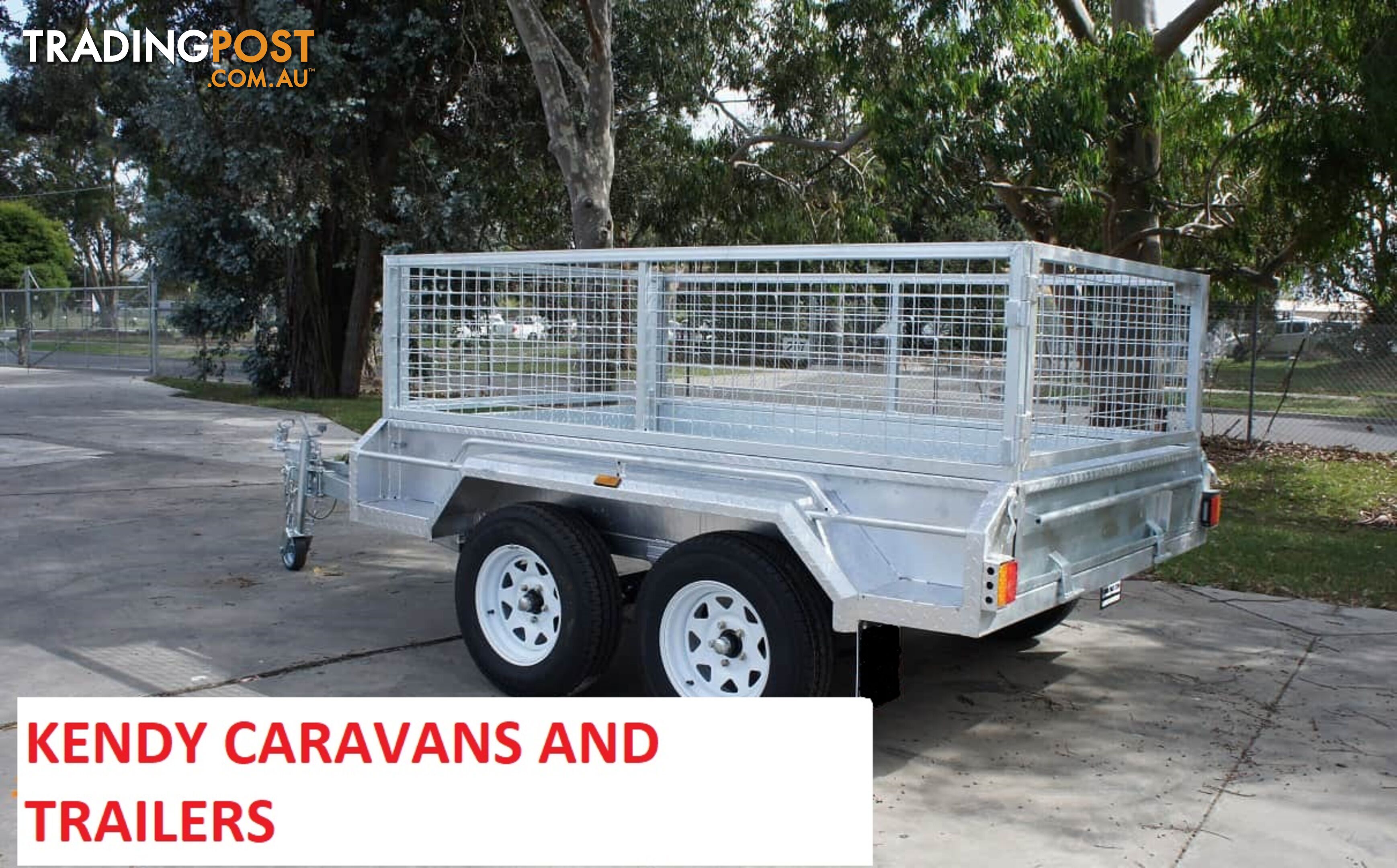 10x5 TANDEM AXLE HEAVY DUTY HOT DIPPED GALVANISED BOX TRAILER WITH CAGE 2000kg GVM