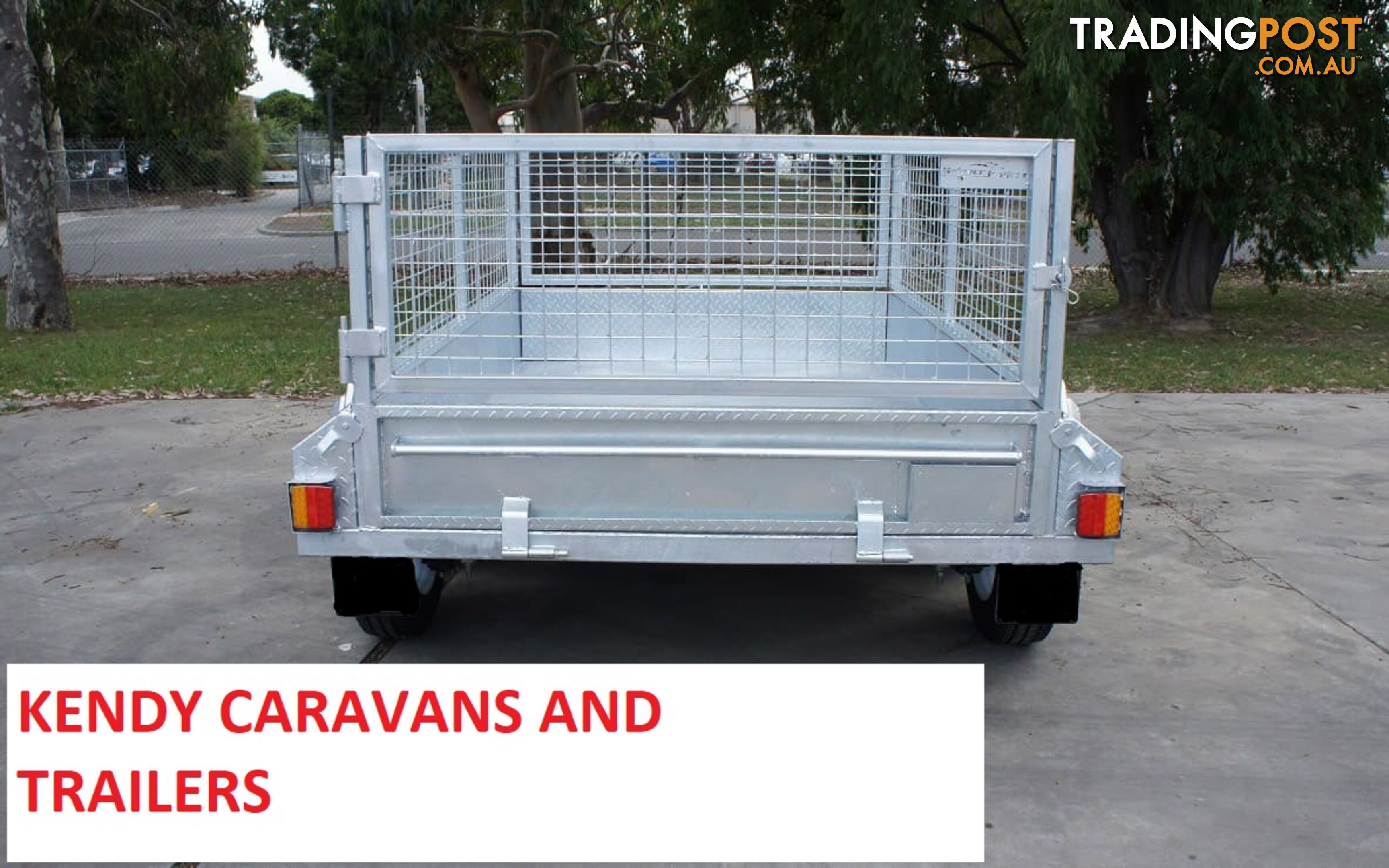 10x5 TANDEM AXLE HEAVY DUTY HOT DIPPED GALVANISED BOX TRAILER WITH CAGE 2000kg GVM