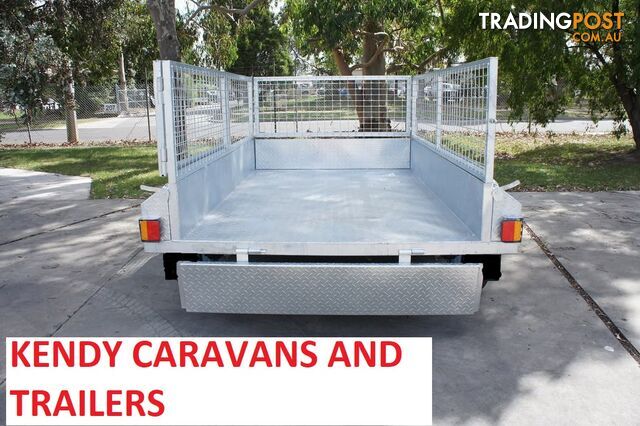10x5 TANDEM AXLE HEAVY DUTY HOT DIPPED GALVANISED BOX TRAILER WITH CAGE 2000kg GVM