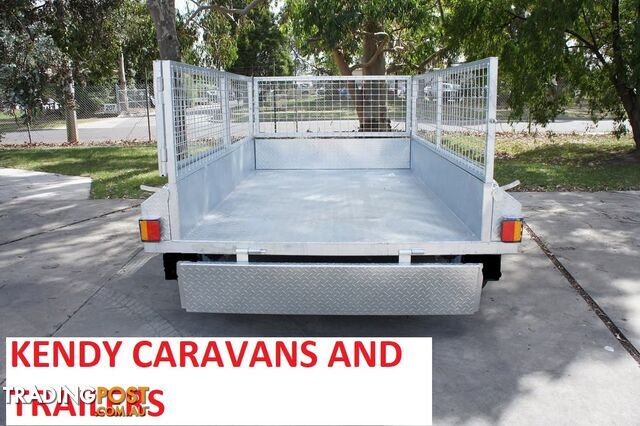 10x5 TANDEM AXLE HEAVY DUTY HOT DIPPED GALVANISED BOX TRAILER WITH CAGE 2000kg GVM