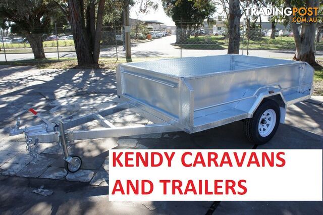 8x5 HEAVY DUTY HOT DIPPED GALVANISED SINGLE AXLE BRAKED HIGH SIDED BOX TRAILER  