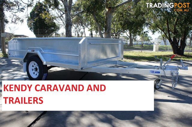 8x5 HEAVY DUTY HOT DIPPED GALVANISED SINGLE AXLE BRAKED HIGH SIDED BOX TRAILER  