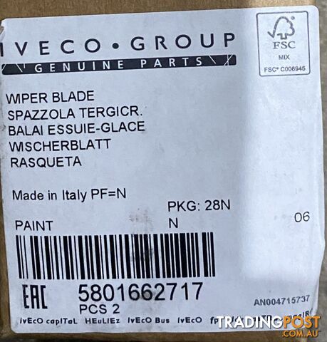 IVECO DAILY WIPER BLADES 5801662717 2014-ONWARDS