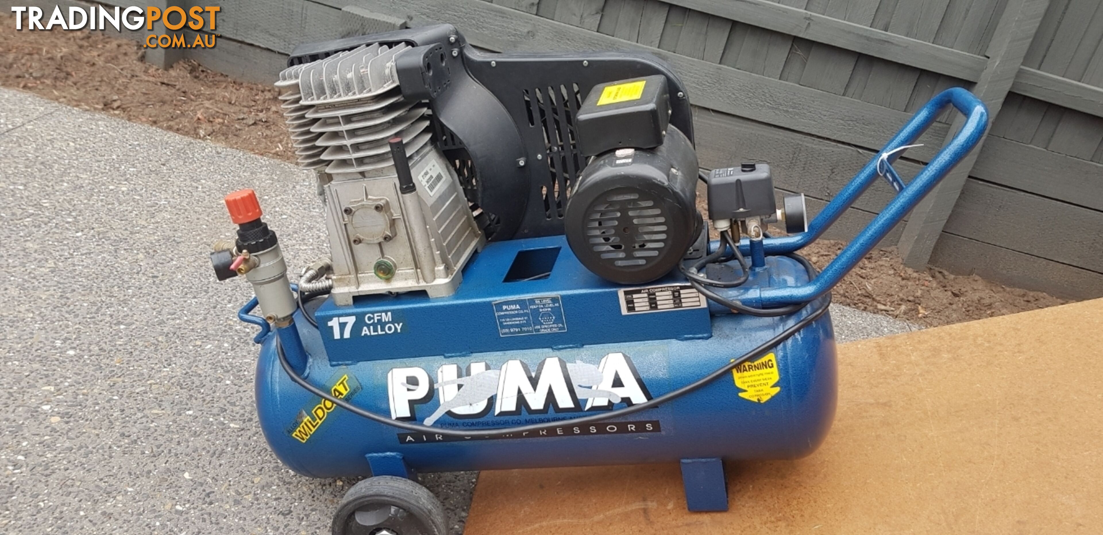 Air Compressor, Puma brand 240 volt with free 4l lubricant container