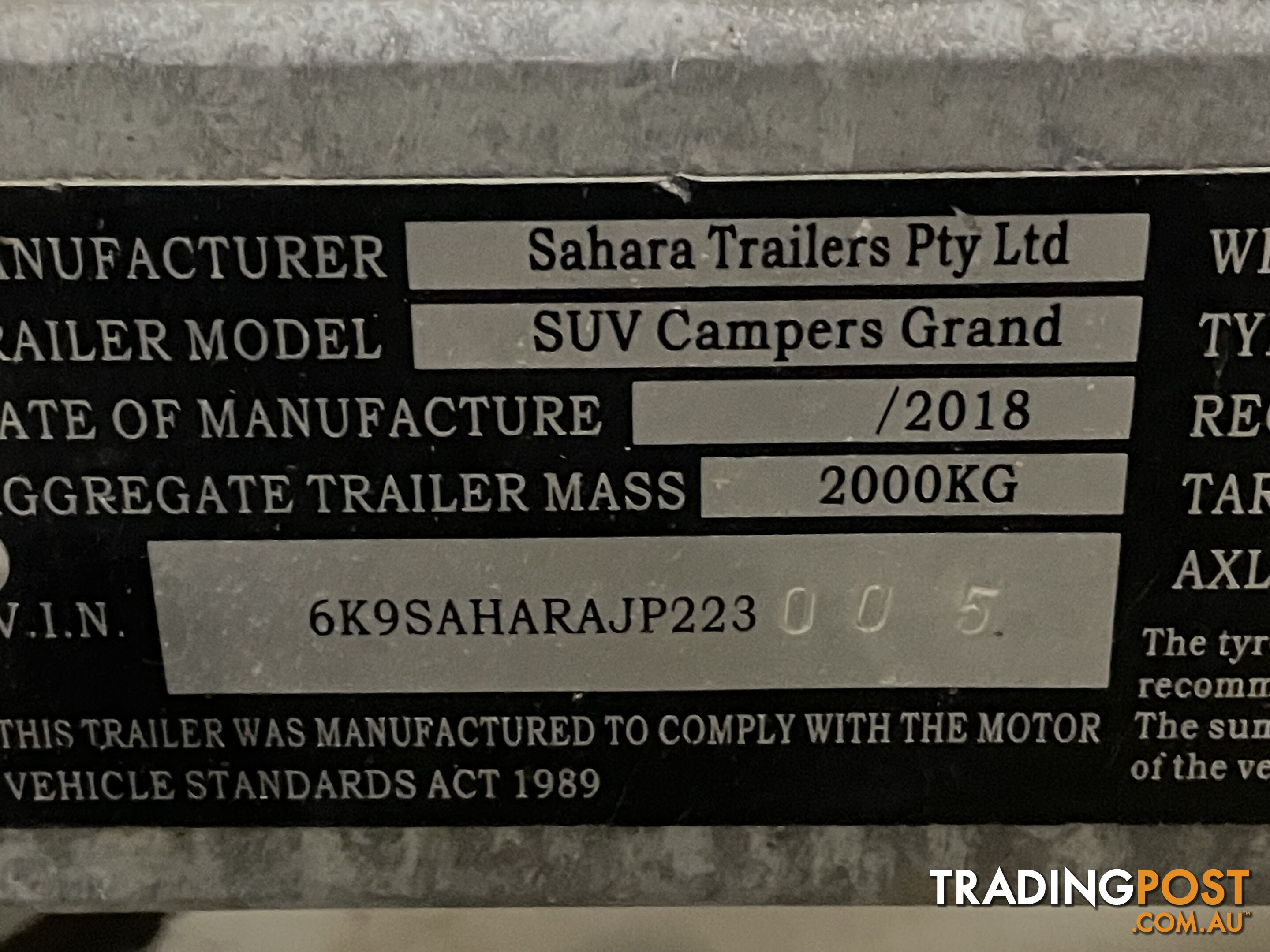 Full off road camper - 2018 Sahara Trailers Grand