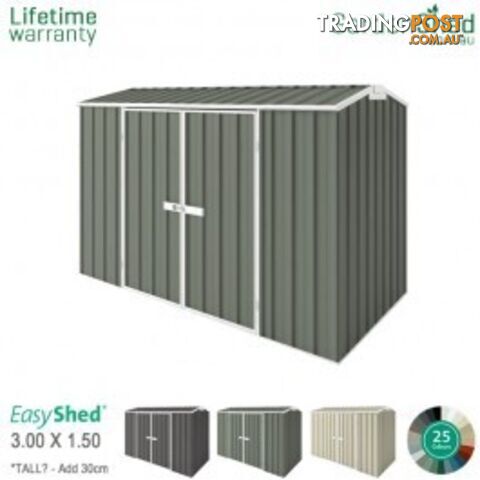 Garden Shed - 3.00m X 1.50m - *Free Delivery - EXTRA $75 Off - ends 25th Oct