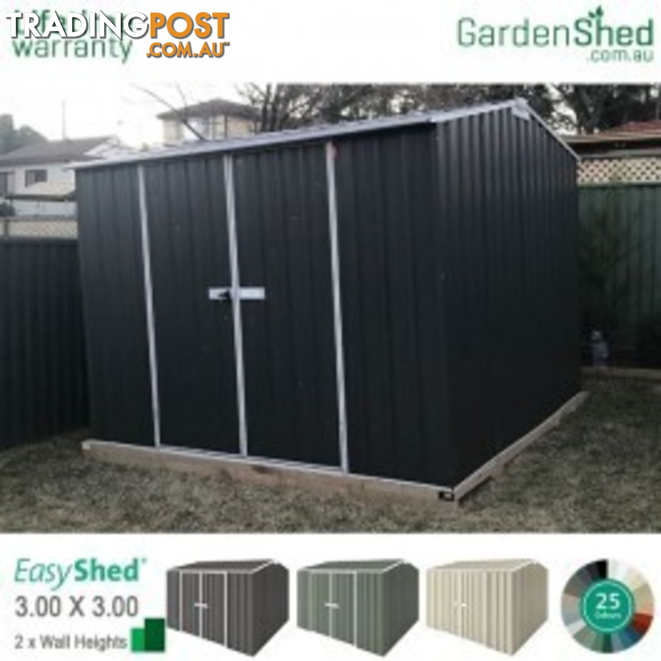 Garden Shed - 3.00m X 3.00m - Australia Wide Delivery