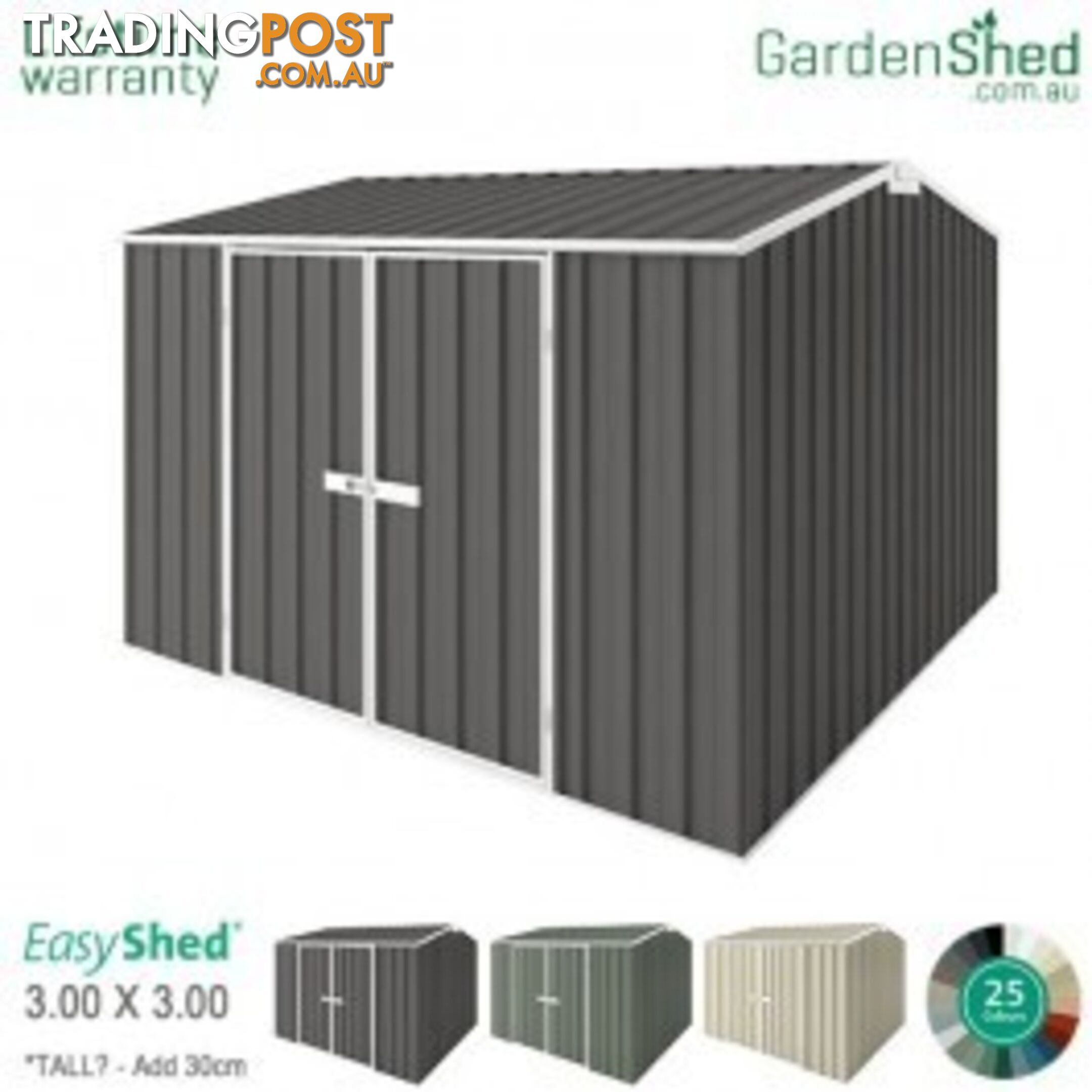 Garden Shed - 3.00m X 3.00m - Australia Wide Delivery