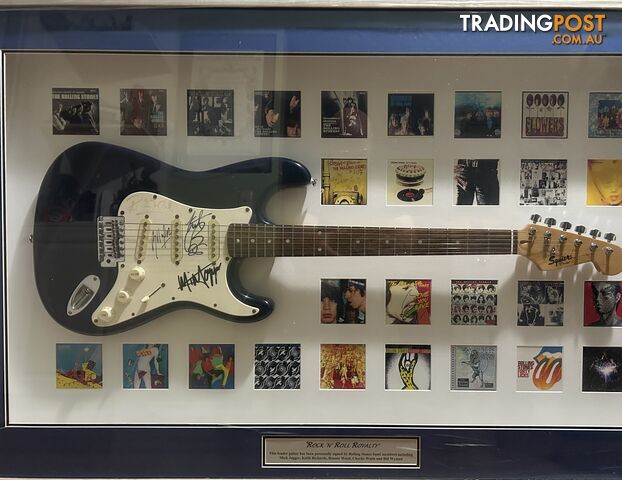 Rolling Stones signed framed guitar