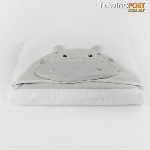 Zoo Animals 'Hippo' Novelty Hooded Bath Towel - photo 3 of 4