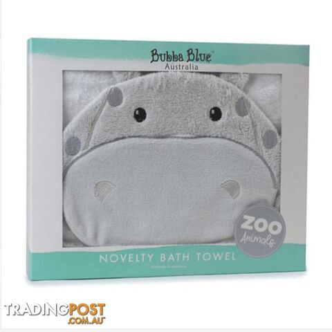 Zoo Animals 'Hippo' Novelty Hooded Bath Towel - photo 2 of 4