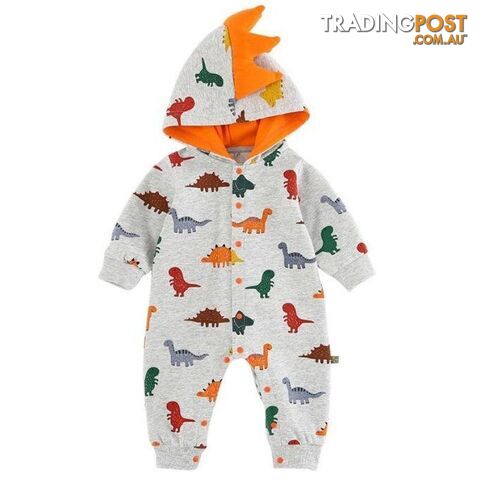 Orange Dino Romper