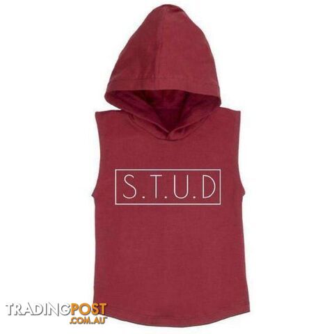 STUD SLEEVELESS HOODIE