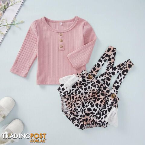 Pink Leopard Romper Set