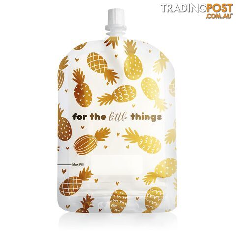 sinchies pineapple 150ml top spout reusable food pouches packs of 5, 10 or 20