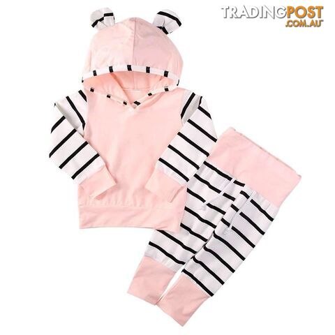 Pink Stripe Bear Set