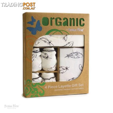 “Feathers" Organic Cotton 4pc Layette Gift Set - 9338680087655