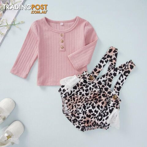 Pink Leopard Romper Set