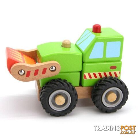 WOODEN BLOCK BULLDOZER RUBBER