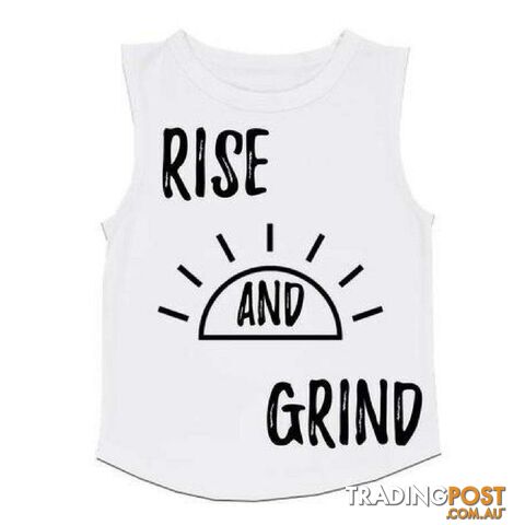 RISE AND GRIND TANK WHITE