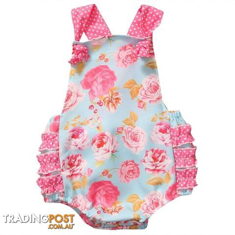 Pink Flower Romper