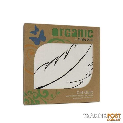 “Feathers" Organic Cotton Reversible Cot Quilt (With Organic Cotton Fill) - 9338680087686
