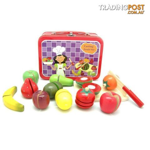 WOODEN FRUIT SET IN CARRY CASE