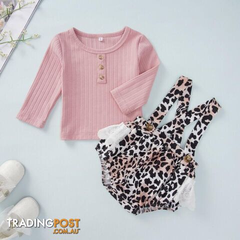Pink Leopard Romper Set
