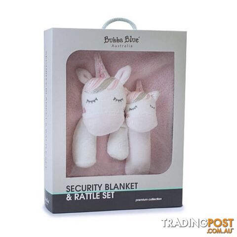 Unicorn Magic Security Blanket & Rattle Set