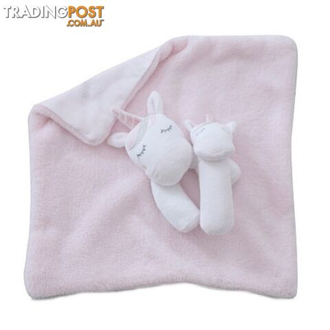 Unicorn Magic Security Blanket & Rattle Set